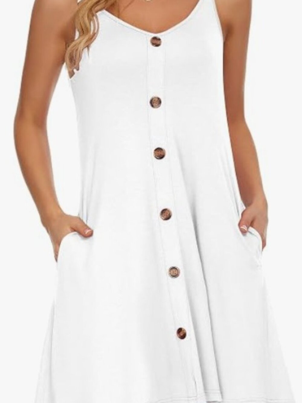 MISFAY Women's Spaghetti Strap Cover-Up Dress with Pockets